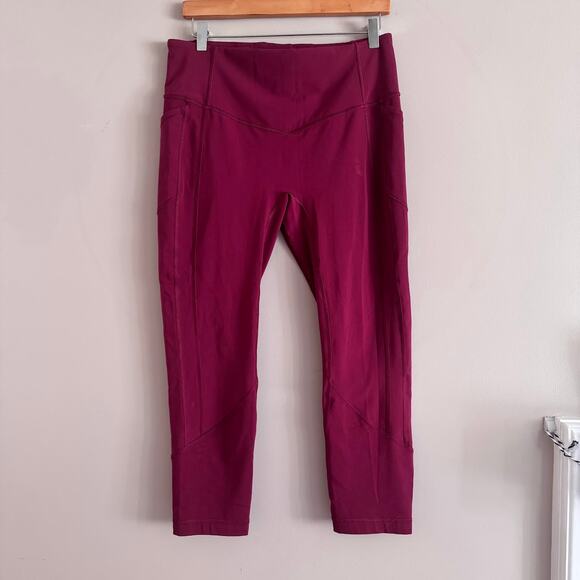 Lululemon All The Right Places Crop II Red Wine Burgundy Leggings Size 12 W6AMYS - Picture 2 of 4
